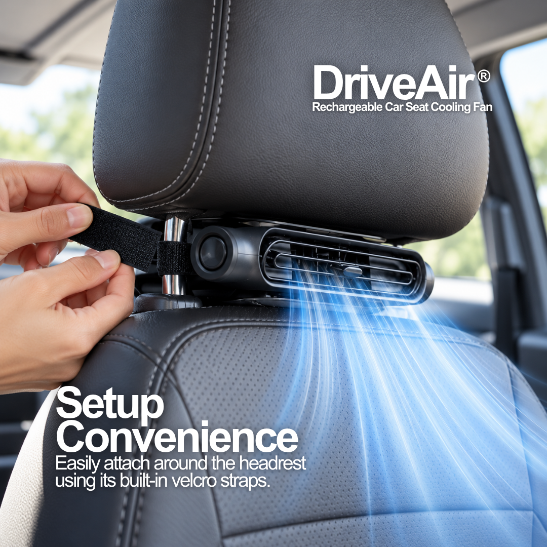 DriveAir® Rechargeable Car Seat Cooling Fan
