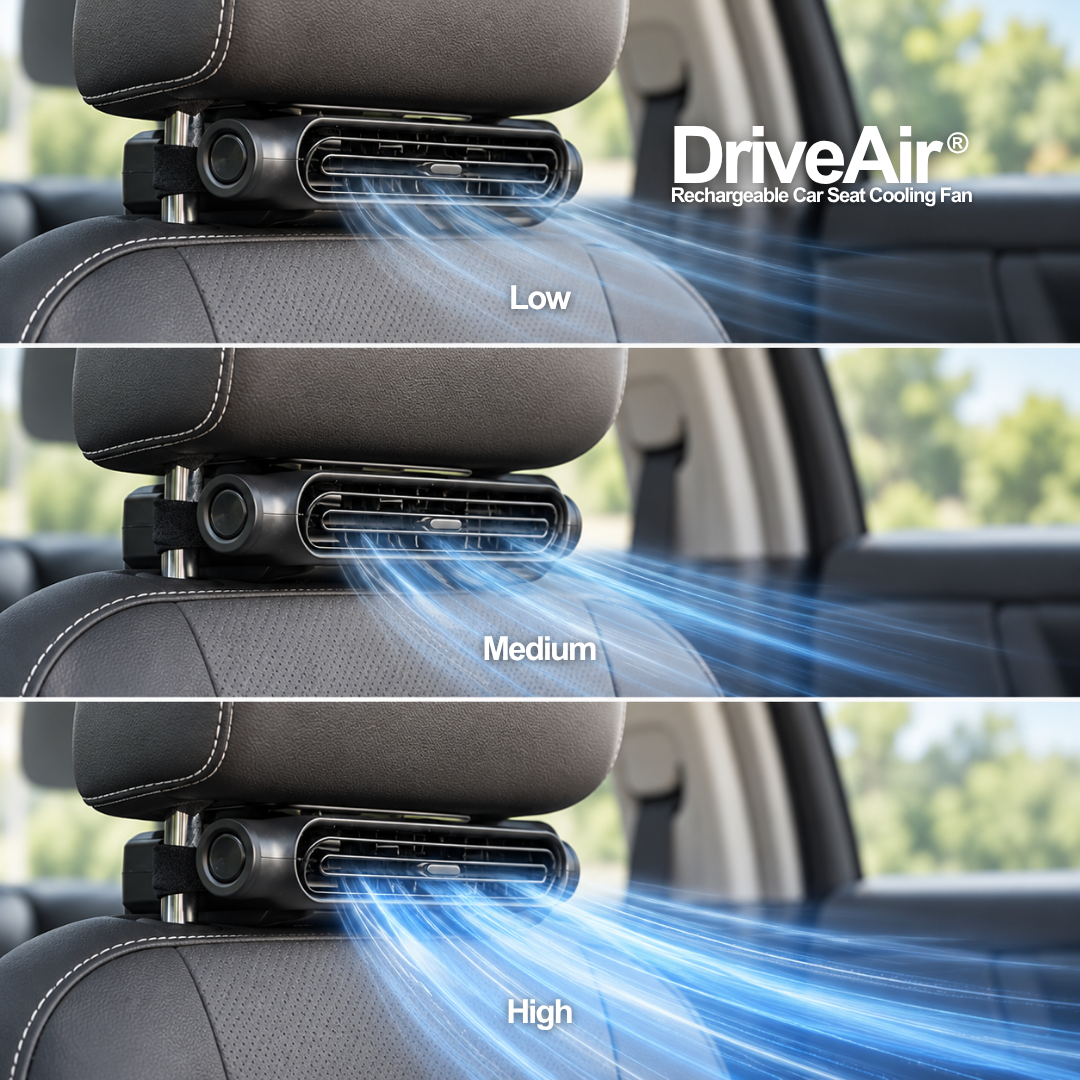 DriveAir® Rechargeable Car Seat Cooling Fan