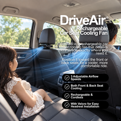 DriveAir® Rechargeable Car Seat Cooling Fan
