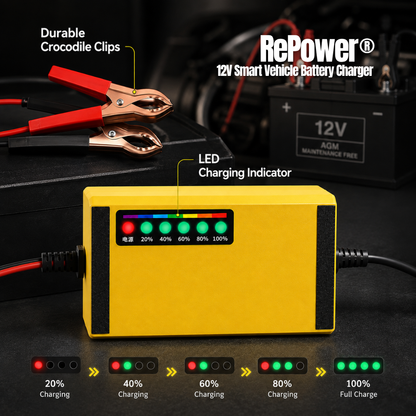 RePower® 12V Smart Vehicle Battery Charger